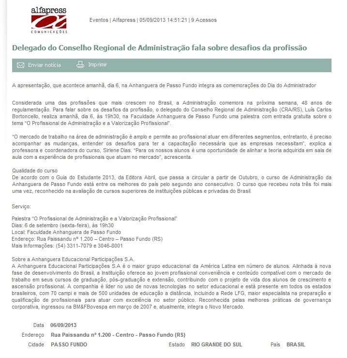 Palestra Desafios da Profissão